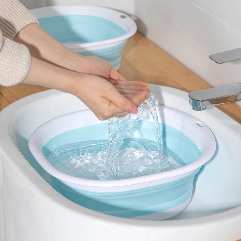 Plastic Basin Collapsible Foldable Thickened Small Portable Square Travel Wash Basin for Baby or Home Use
