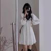 Women's White Puff Sleeve Shirt Dress - Spring/Summer 2024 Yunnan Travel Outfit
