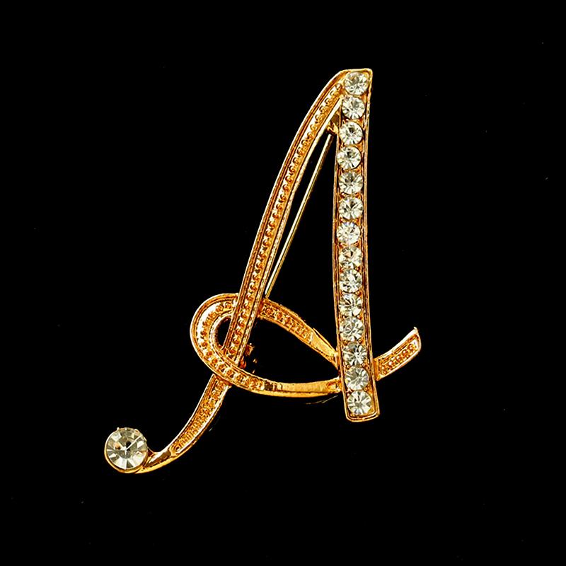26 Английских Букв Булавки Золотой Цвет Броши Тренд Личность Аксессуары для Одежды Женские Подарки