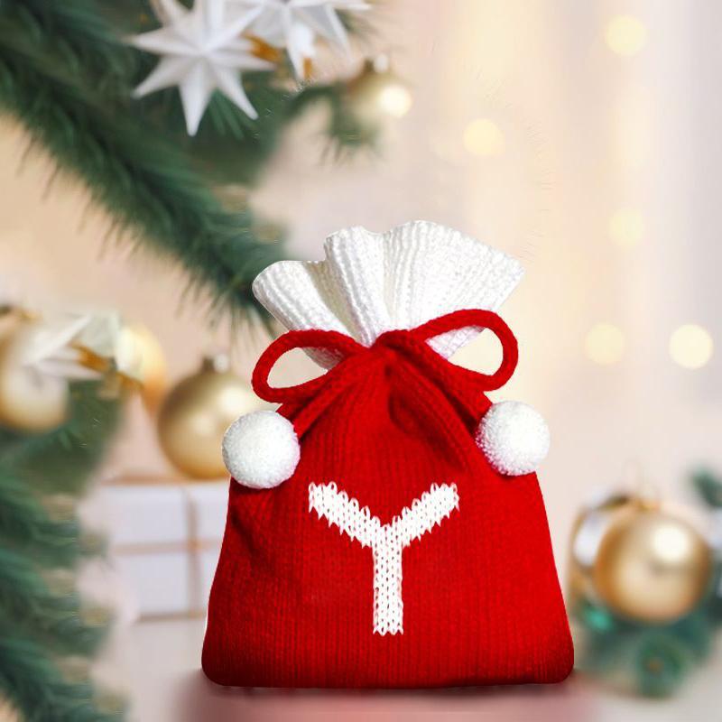 

1 шт. Рождественский вышитый мешочек для конфет, праздничная вышивка с буквой, 12,5x16 см