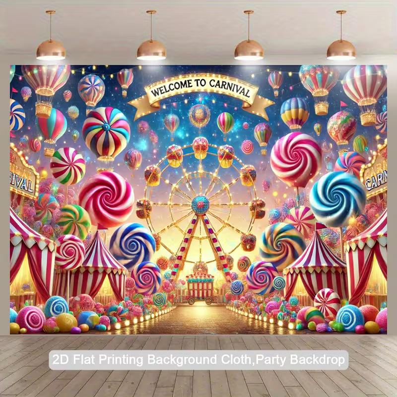 Sfondo Carnival Lollipop Magico 2D per Decorazioni Festa Bambini