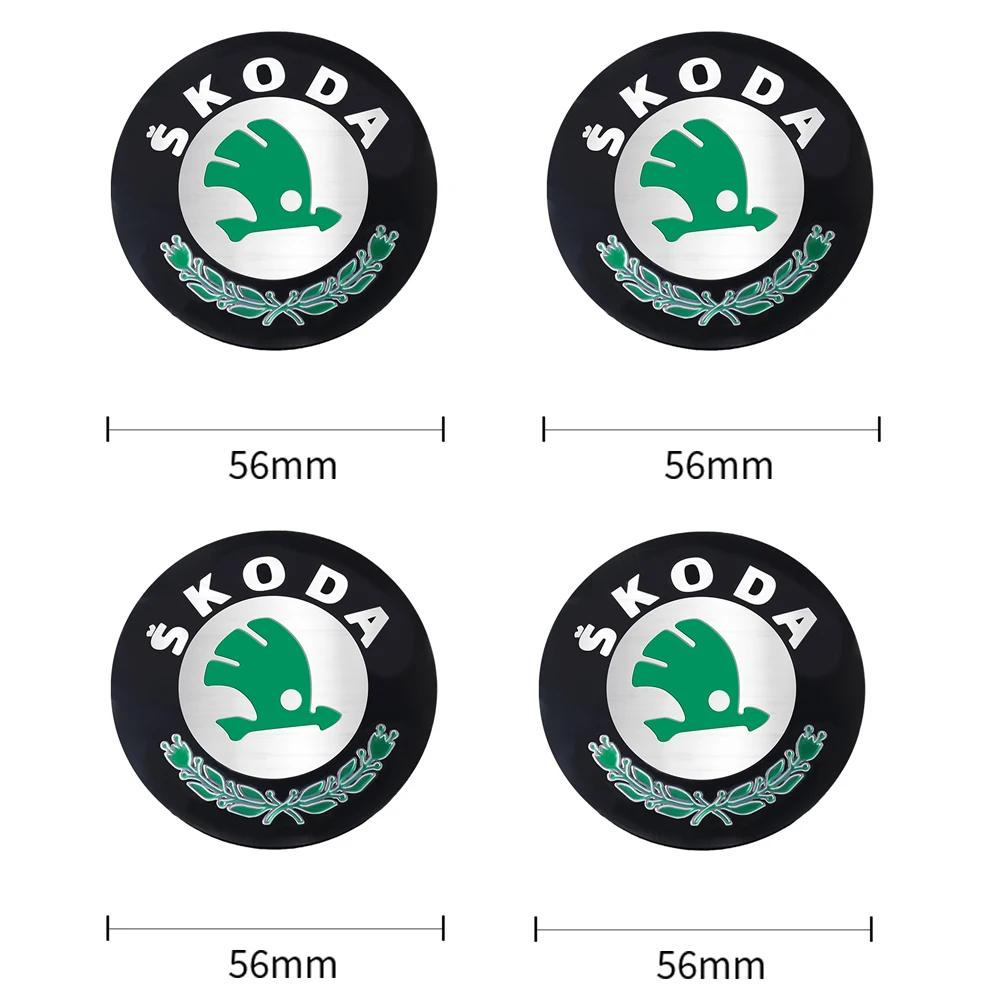 Car Sticker 2025 Hot 4Pcs 56/60/65/68MM Wheel Center Hub Caps Sticker Tire Rim Cover For Skoda Octavia A5 3 2 VRS Vision Kodiaq