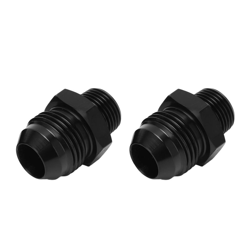 2 Pieces 10AN To 38 NPT Straight Pipe Fitting Fuel Line Adapter Black Anodized Aluminum for Oil