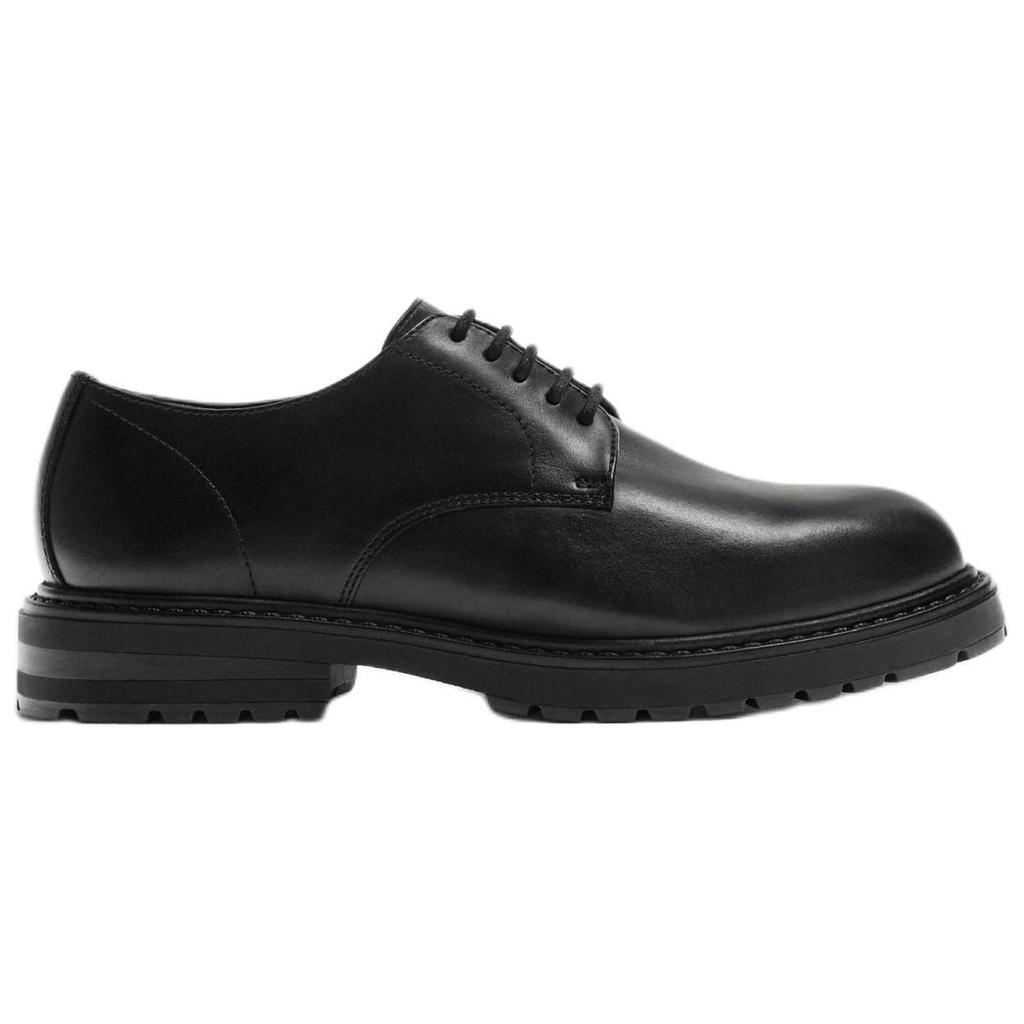 Zara Leather Fashionable Versatile Business Grooved Sole Dress Shoes Men Dress Shoes Black 12419520-38