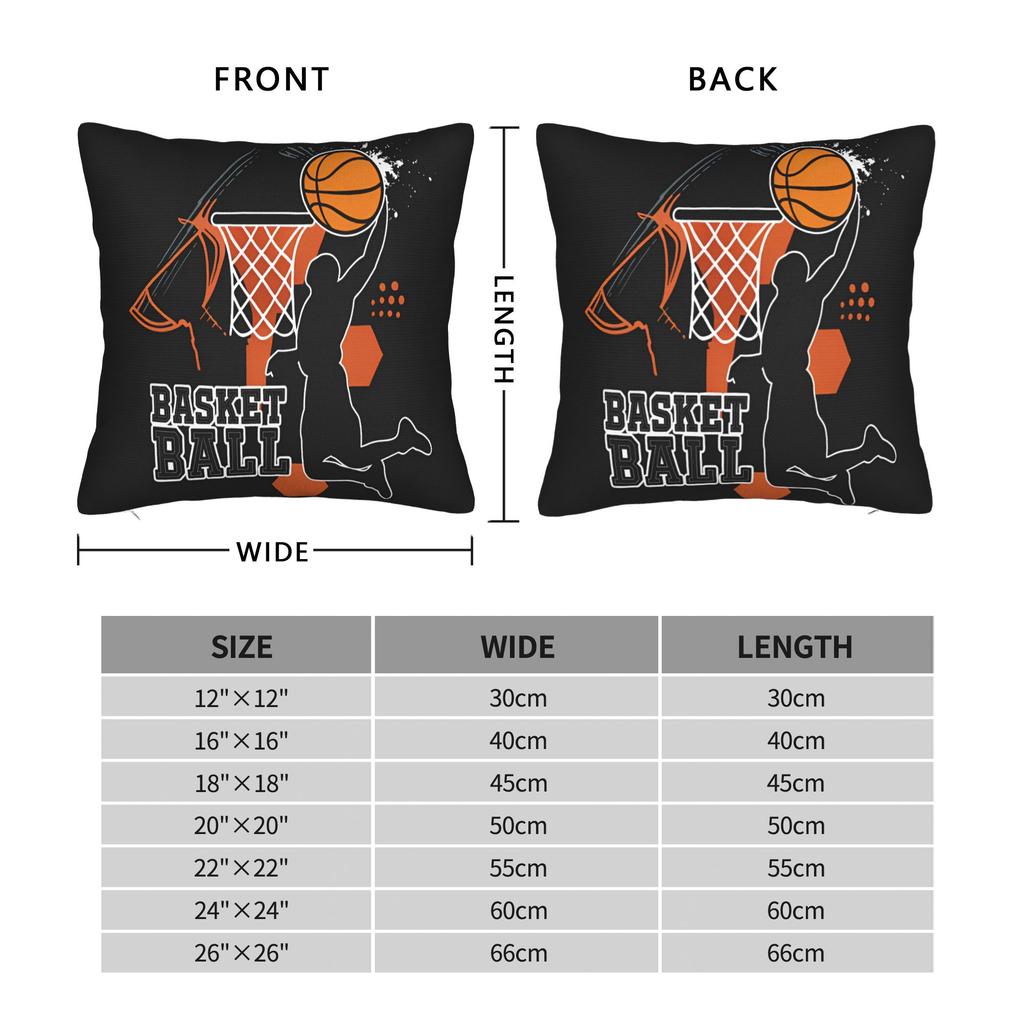 Basketball Square Pillow Cases Sports Ball Games Cushion Cover Polyester Decor Throw Pillow Case Cover for Living Room 40x40cm