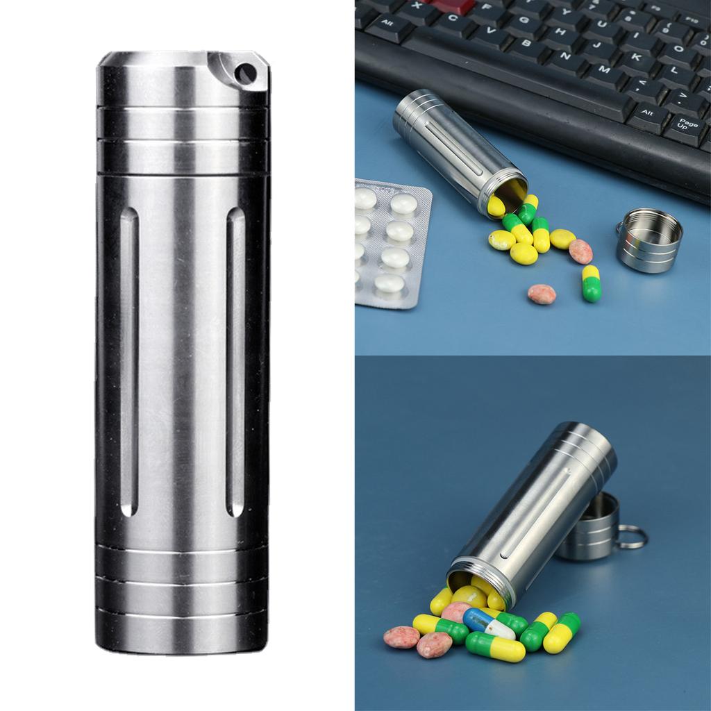 Watertight Pills Box, Mini Titanium Alloys Travel Medicine Storage Box, Scratch & Abrasion Resistance for Travel Outdoor