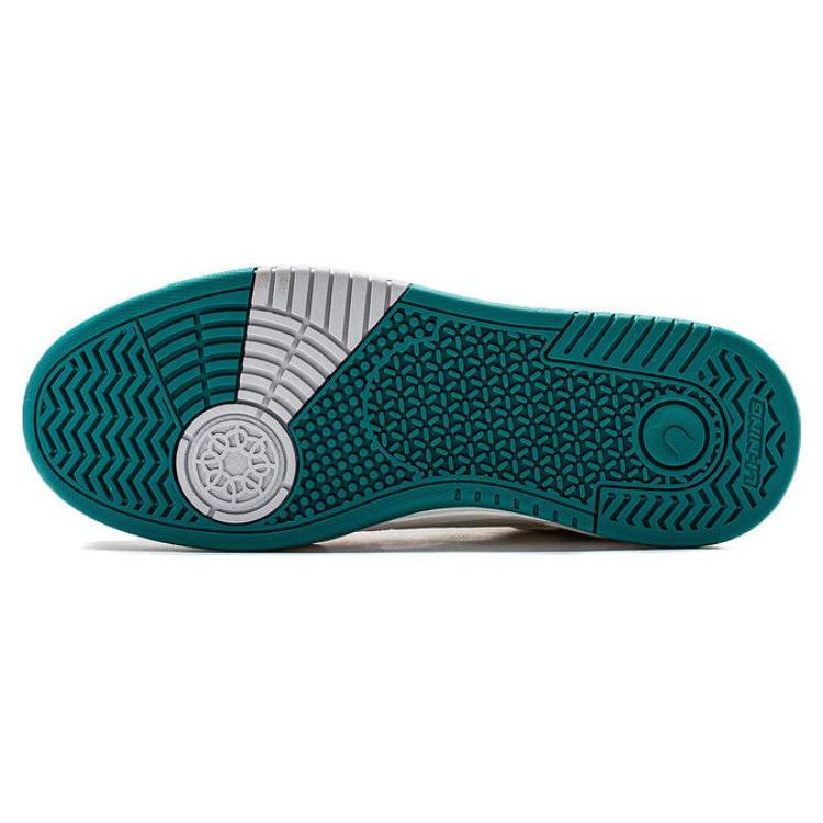 Li Ning Jiangyue Slip Resistant, Abrasion Resistant, Lightweight Low Top Skateboard Shoes Women's White Green AGCT294-2