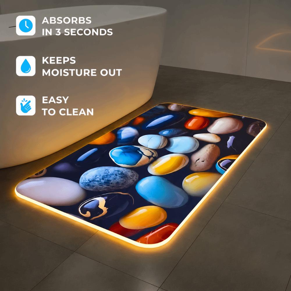 Quick Dry Bathroom Mat Non Slip Bathroom Floor Mat Elegant Bath Mat Bathtub Area Style1