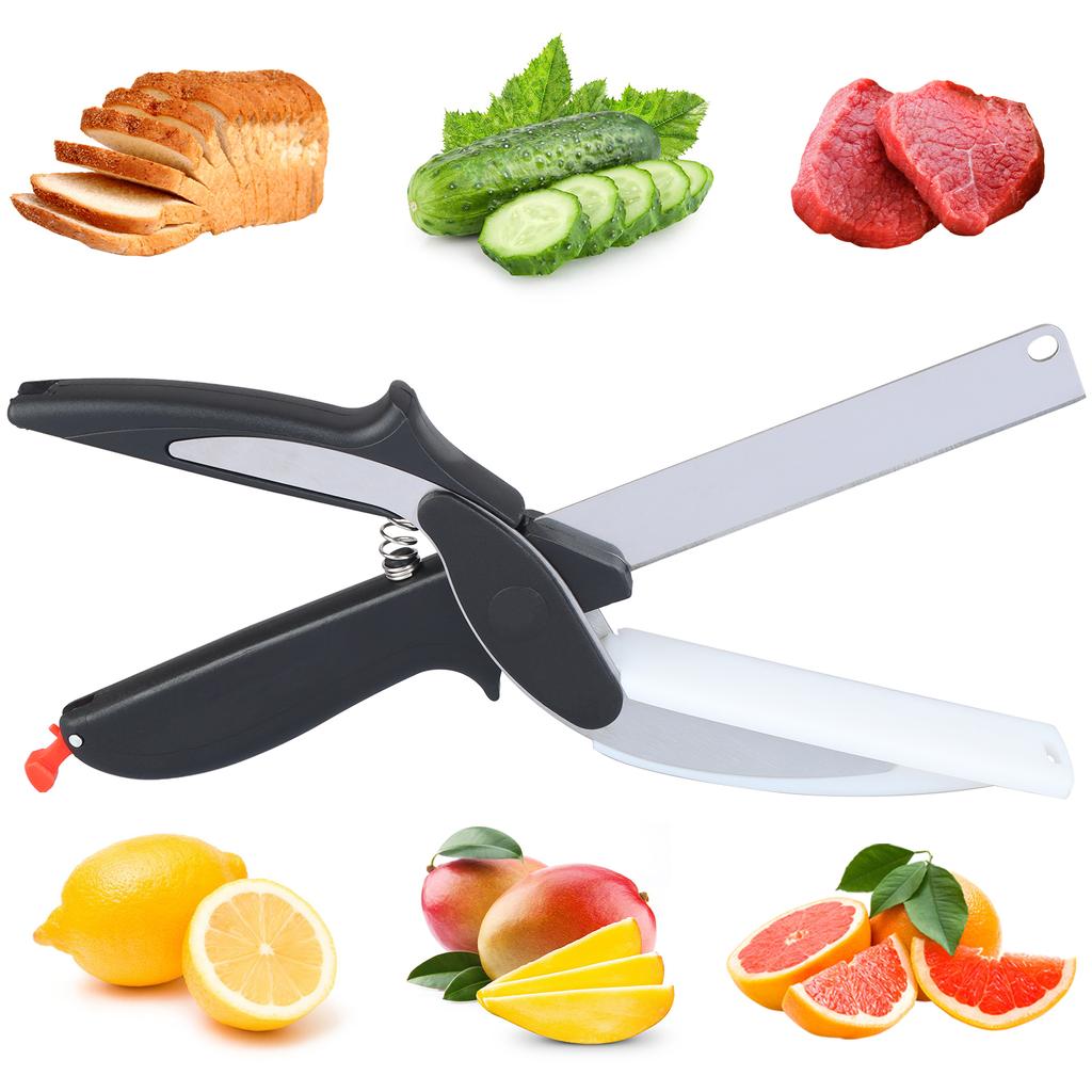 Buy Multipurpose Food Scissors 2-In-1 Knife And Cutting Board Scissors ...