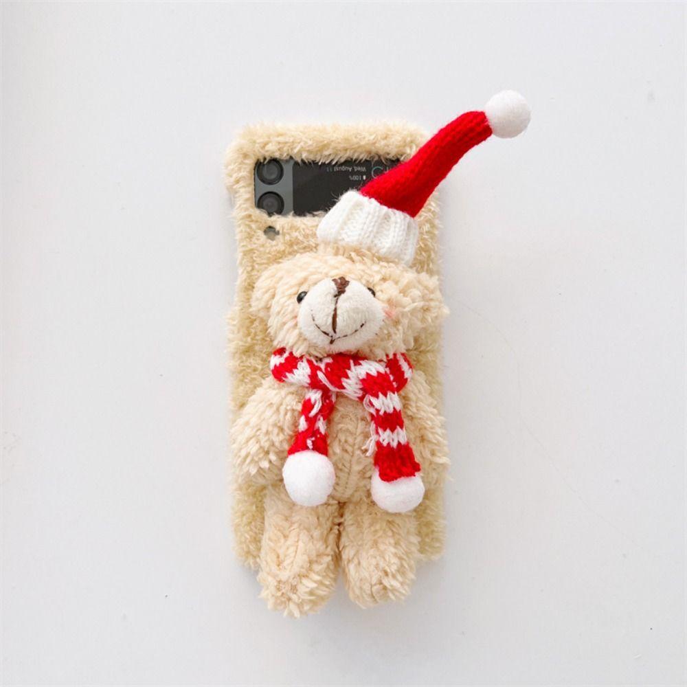 Half-wrapped Z Flip 3 Phone Cover Folding Phone Case Z Flip 4 Bear Phone Case  Girls Gift