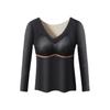 Large Size Women Thermal Clothes U Round Neck Warm Tops Thermal Underwear Lingerie Feel Heating Warmth Long Tops Girls Female