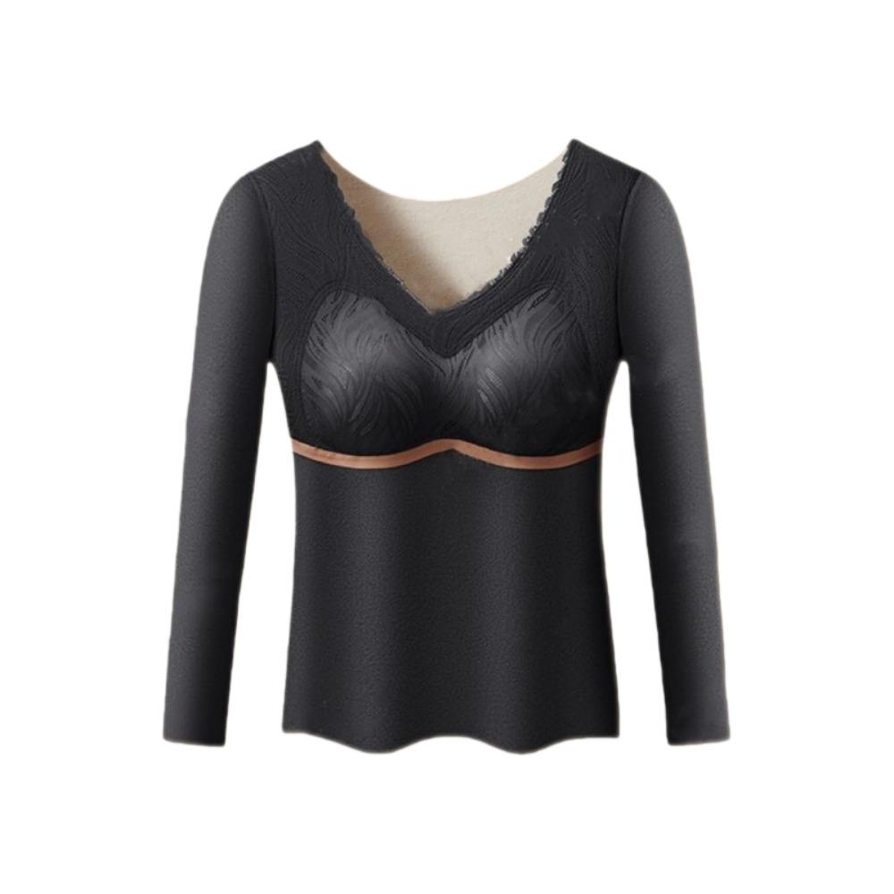Large Size Women Thermal Clothes U Round Neck Warm Tops Thermal Underwear Lingerie Feel Heating Warmth Long Tops Girls Female