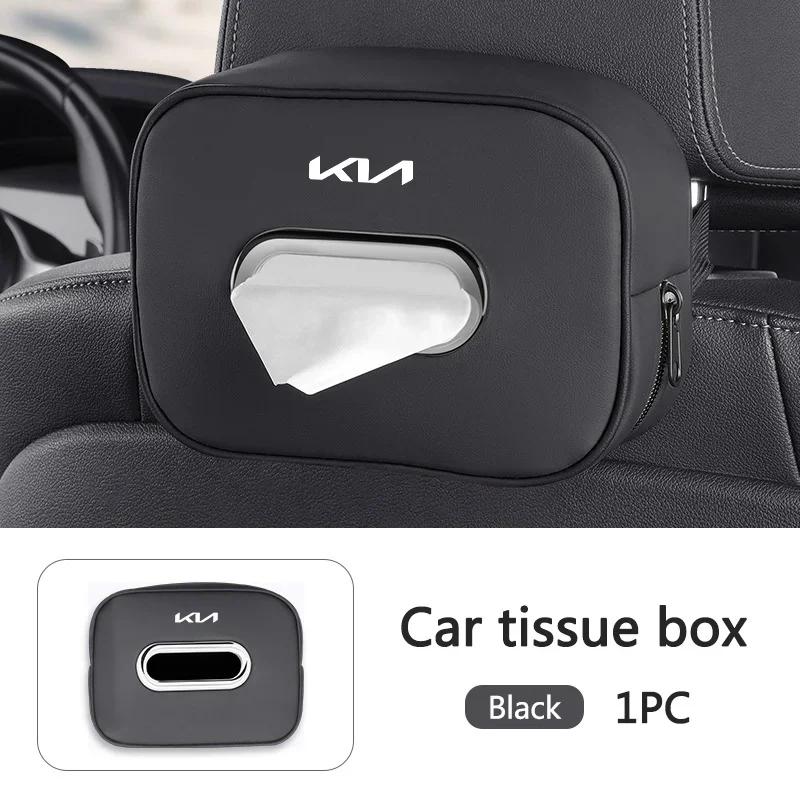 Car Tissue Box Leather Car Center Console Armrest Napkin Box for Kia Ceed Sportage Picanto Cerato Seltos Soul Rio 3 4 5 2021 GT