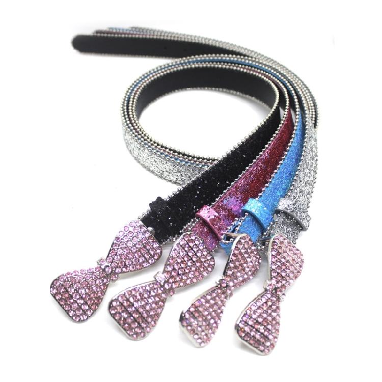 Rhinestones Belt Decorative Waist Belt Glitter Leathers Belts for Womens Jeans