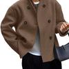 2025 Women's Double-Breasted Solid Wool Coat - Casual British Style