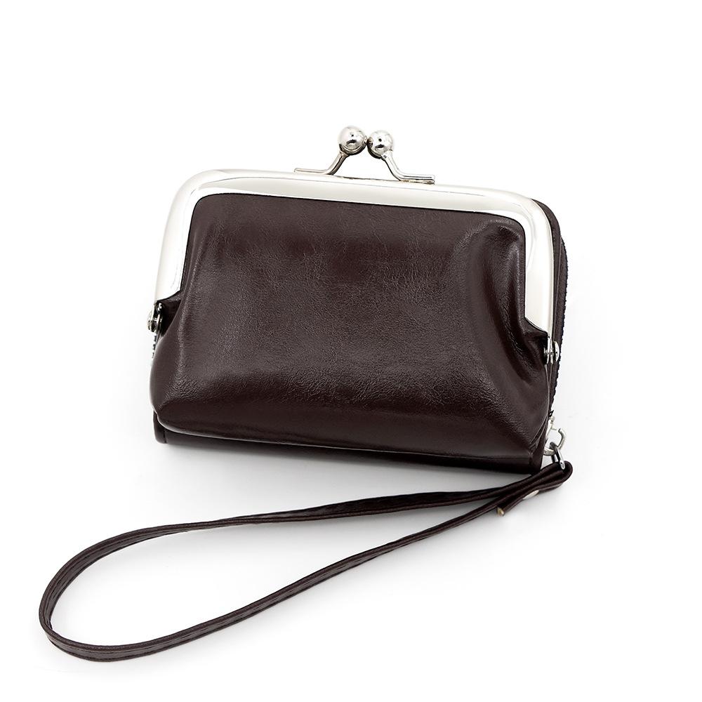 Dámská stylová peněženka se zapínáním na patentku, kapsa na mince na zip, organizér na karty, psaníčko