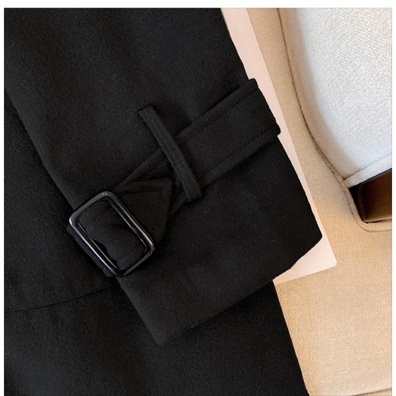 Podzimní a zimní dámská tvídová bunda nadměrných velikostí Trenčkot Hepburn Style Coat