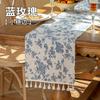 Tasse Table Runner Vintage Printed Pastoral Style Placemat Sideboard Cabinet Dust Cover Room Dining for Home Party Table Decor