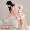 Langsang Women's Winter Flannel Pajama Set