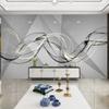Photo Wallpaper Modern Minimalist 3D Light Luxury Abstract Smoke Line Geometric TV Background Wall Decor