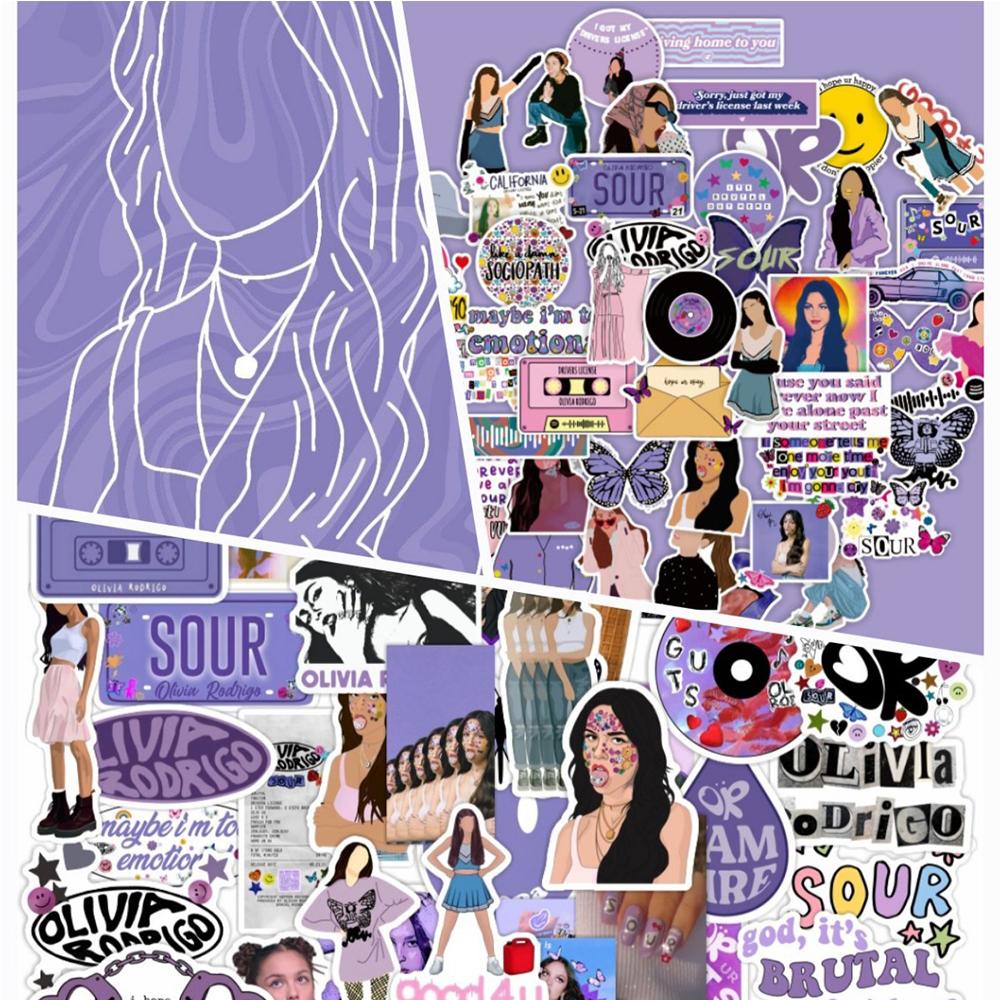 100 Pieces Olivia Graet Rodrigo Music Stickers For Laptop Skateboard Guitar