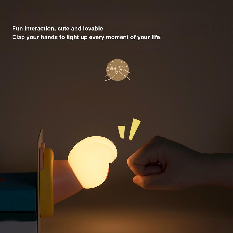 Paw Night Light Dimmable Clapping Light Novelty Hand Lamp Adjustable Brightness Night Lamp Cute Bedside Lamp For Home Decor