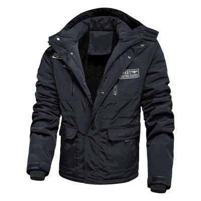 Jaqueta militar de inverno masculina de qualidade de marca corta-vento quente ao ar livre forrado de lã sobretudo casual fino casaco tático masculino parkas