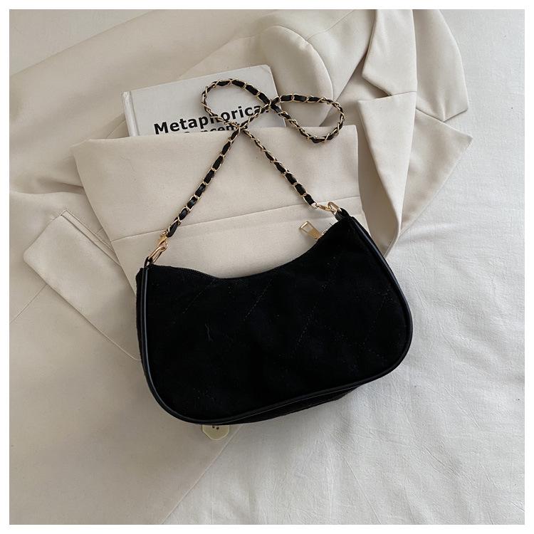 2025 Women's Retro Deerskin Velvet Shoulder Bag – High-End Chain Crossbody