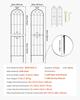 Garden Trellis, 220 X 52.5 Cm Rose Trellis, 4 Packs Garden Flower Rose Trellises with Powder-Coated Finish & Convenient Locking Design, Plant Support