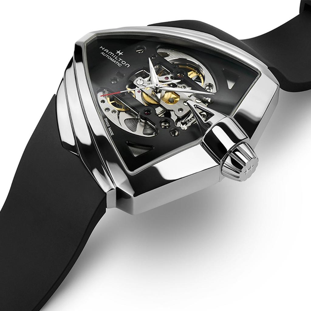 [Hamilton] H24625330 Ventura XXL Skeleton Auto 45.5MM X 46MM Black Rubber Men's Watch
