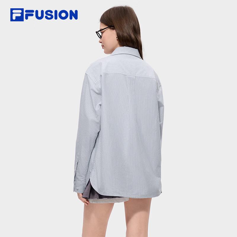FILA FUSION Striped Loose Fit Long Sleeve Shirt