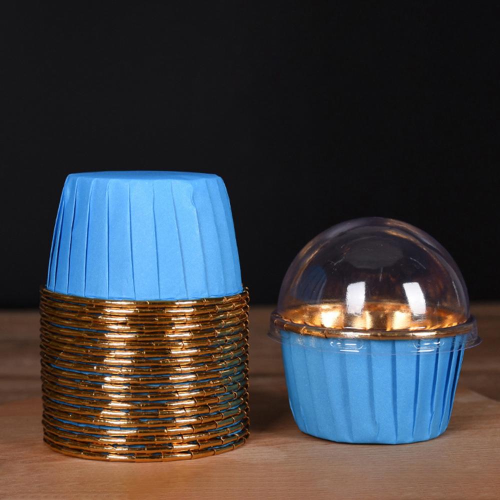 50Pcs Cupcake Paper Cup Oilproof Cupcake Cake Liner Wrappers Golden Muffin Wrapper Paper Baking Supply Birthday Party Decor