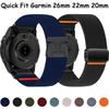 Quick Fit 26 20 22mm Nylonarmband für Garmin Quatix 8/Tactix 8/Fenix 8 51mm 47mm/E 7X Pro 6X 5X/Enduro 3 Armband Garmin 970 965
