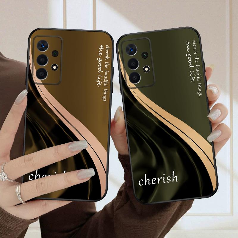Brown Light Luxury For Samsung A03 Core A 04 05 06 12 14 15 16 22 23 Galaxy 25 26 4G 34 35 52 53 56 71 73 90 5G Soft Phone Case