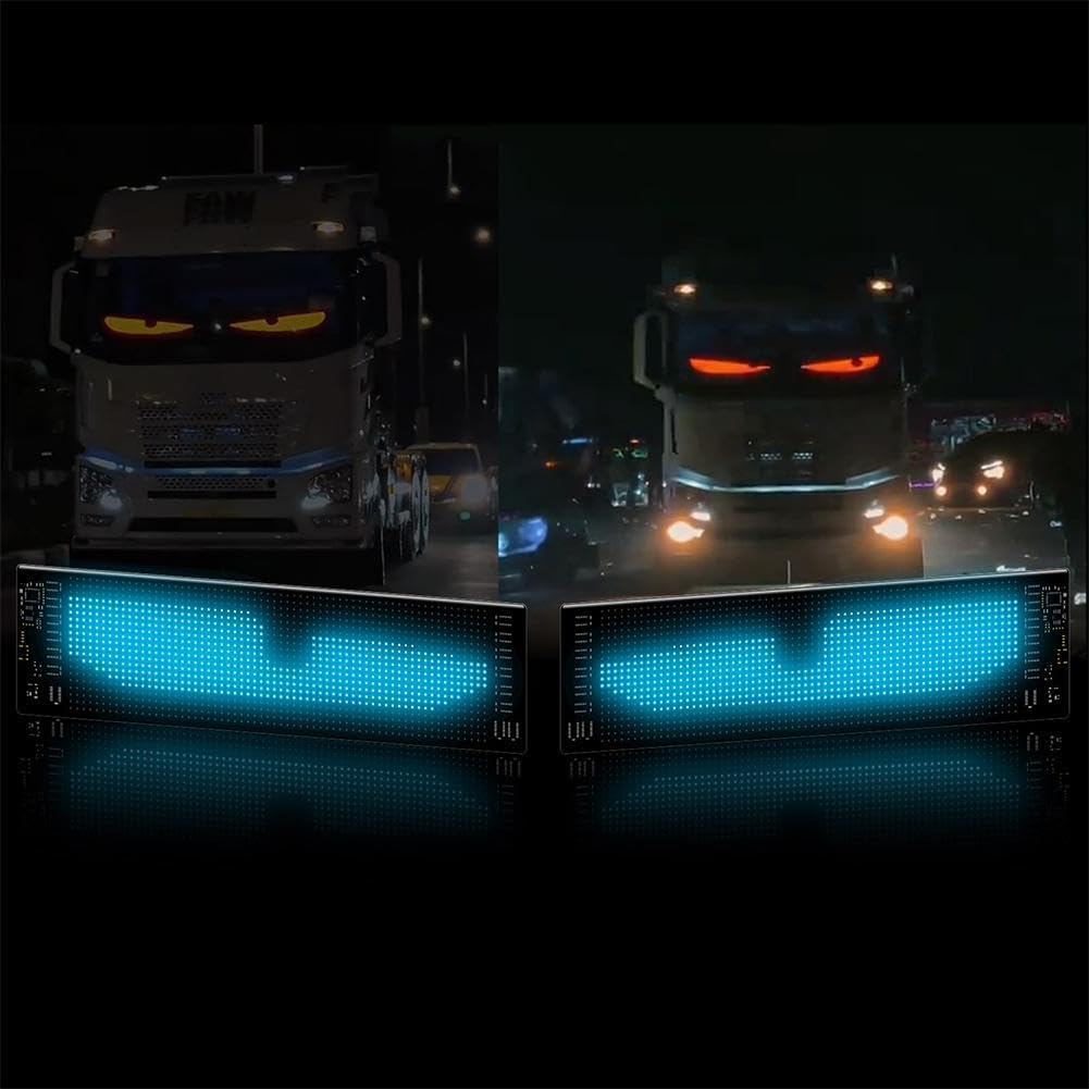 Devil Colorful Eye Lamp Soft Screen for Car Devil Eye Car LED Pixel Panel with RGB Car LED Pixel Panel for App Advertising Screen Waterproof