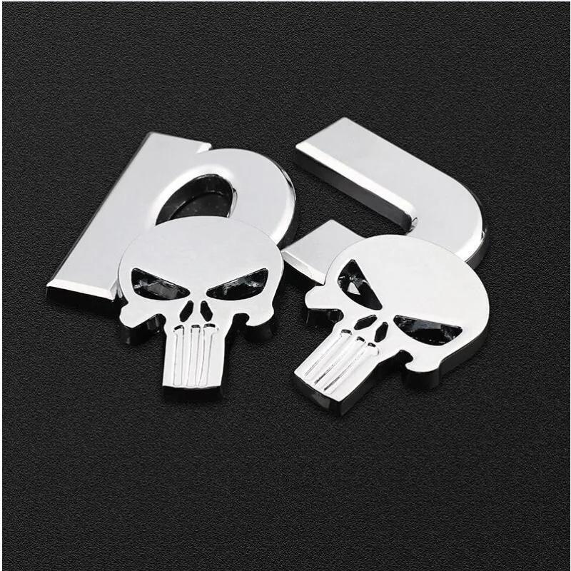 3D Punisher Skull Car Emblem Badge Sticker for Jeep Renegade Grand Cherokee Wrangler Auto Body Exterior Decor Accessories