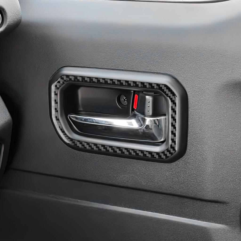For Suzuki Jimny 2019‑2025 Carbon Fiber Inner Door Handle Frame Interior Pull Bowl Trim Car Styling Decoration Car Accessories