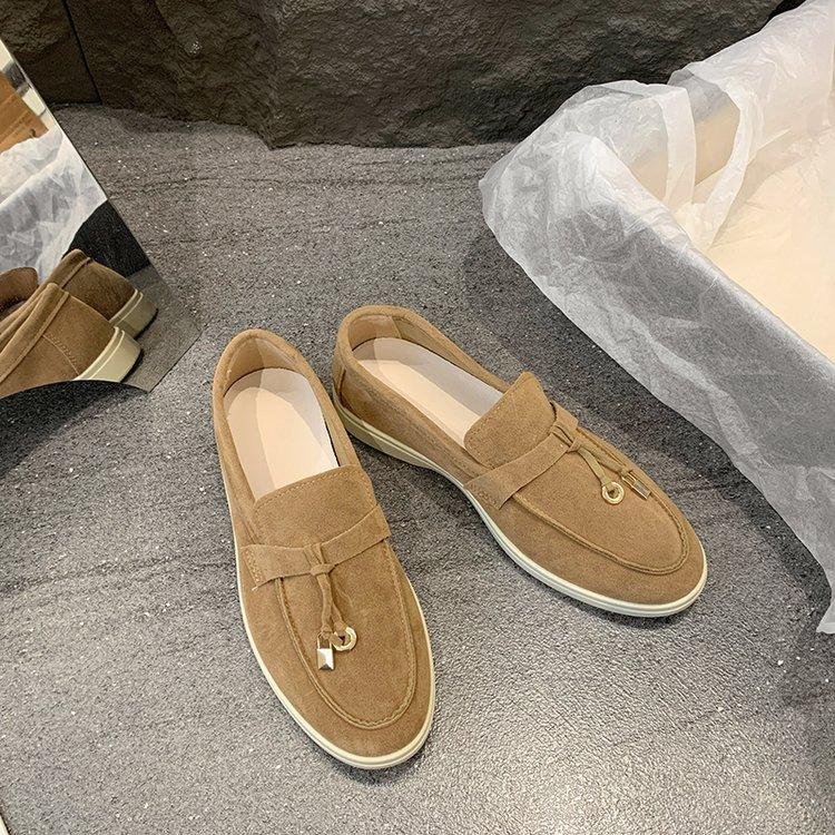 Classic New Niche Fashion Casual Flat-bottomed Lazy One-pedal Comfortable Versatile Soft-soled Soft-faced White-soled Shoes Women