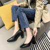 PU Leather Women Pumps High Heels Spring Square Toe Fashion Shoes Women Work Formal Shoes Elegant 2025 New zapatos mujer WSH4384