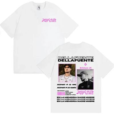 Raper Dellafuente Koszulki z grafiką z trasy Męskie Damskie Vintage Moda Hip Hop Street Koszulka Codzienny Komfort Oversize Koszulka