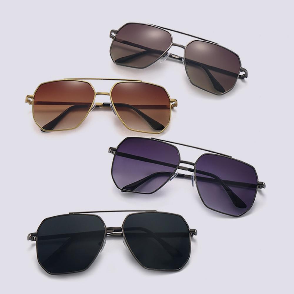 Vintage Zinc Zinc Alloy Polygonal Sunglasses Multicolor Men UV400 Eyewear Large Frame Sun Glasses Travel