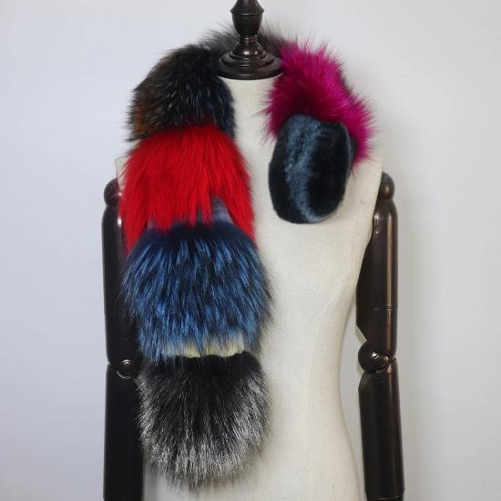 Women Winter Thick Keep Warm Real Fox Fur Scarf Natural Soft Fluffy Fur Scarves Lady Fashion Colorful Real Fox Fur Mufflers