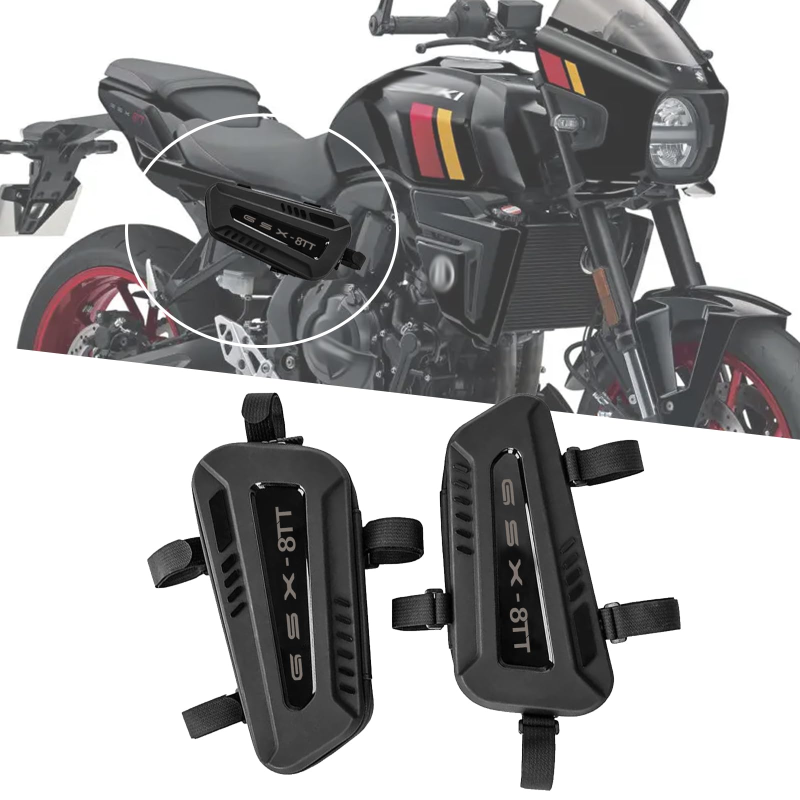 

KAGEFUNE For GSX-8T GSX-8TT GSX-8R GSX-8S Motorcycle Saddle Bag Waterproof Triangle Frame Bag Hard