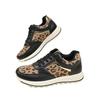 Autumn New Flat-bottomed Leopard Print Lace-up Casual Sports Shoes Women's Foreign Trade Large-size Four-season Single Shoes Running Shoes