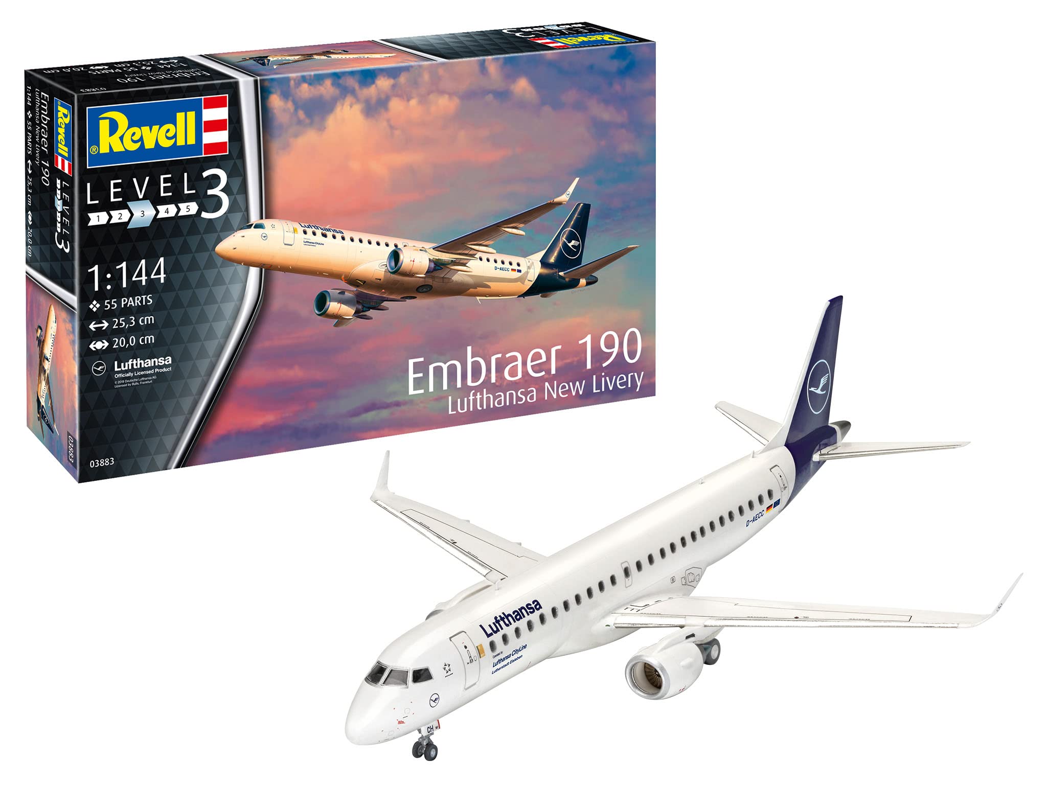 

Revell 1/144 Embraer 190 Lufthansa Новая ливрея Пластиковая модель 03883