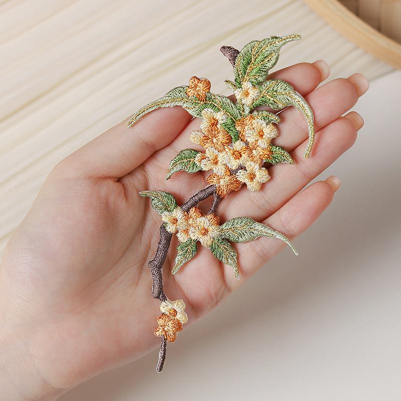 Ancient Style Phalaenopsis Embroidery Patch for Clothes, Pants, Bags & Hanfu DIY