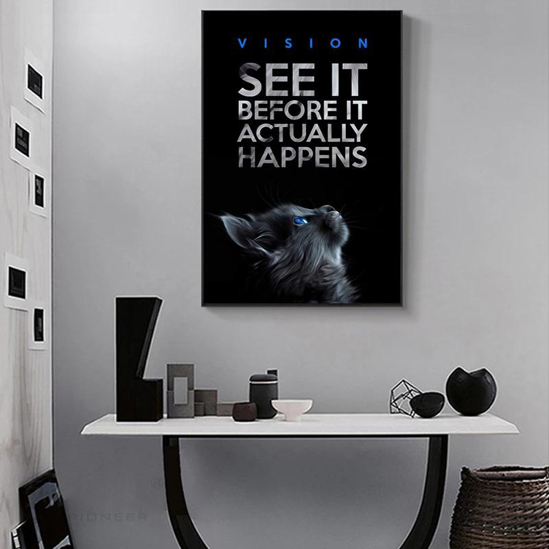 

Кошачий менталитет, вдохновляющая картина на холсте, настенные художественные постеры, принты, мотивационные настенные картины для гостиной, домашний декор 21*30cm