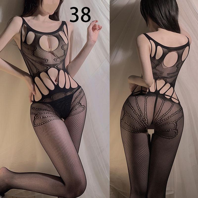 Sex underwear open crotch sexy temptation hollow transparent one-piece mesh clothes free open crotch mesh stockings stockings