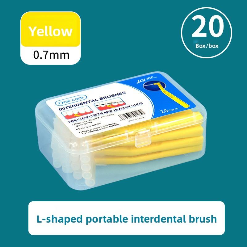 20Pcs/set Interdental brushes L-shaped teeth gap brushes Interdental cleaning gap brushes