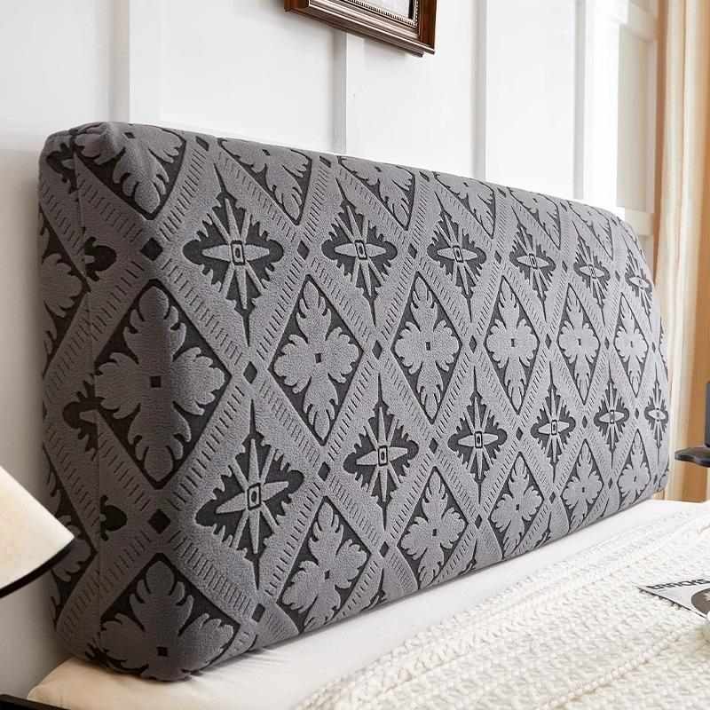 Comfort All-inclusive Bed Backrest Cover Jacquard Bed Headboard Cover Elastic Retro Style Bed Head Slipcover In Bedroom Decor